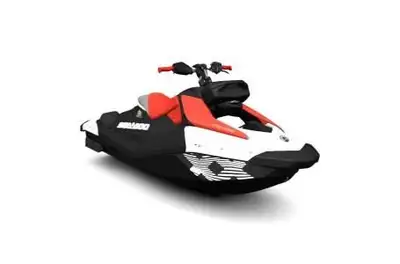 NEW re-designed 2024 Sea-doo Spark Trixx 1-up in dragon red/white. This 1-up Trixx features the Rota...