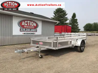HOMEOWNERS SPACE-SAVER SERIES 6 X 12 ALUMINUM UTILITY TRAILER WITH SOLID ALUMINUM SIDES AND REMOVABL...