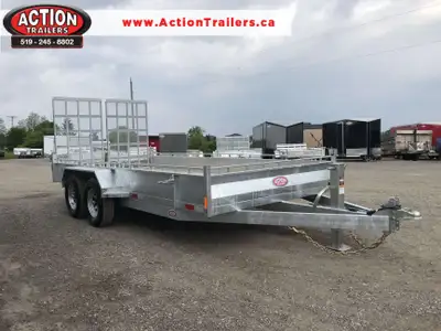 CANADIAN CRAFTSMAN 80in. x 16' HOT DIPPED GALVANIZED LANDSCAPE/UTILITY TRAILER WITH REAR SPLIT GATE...