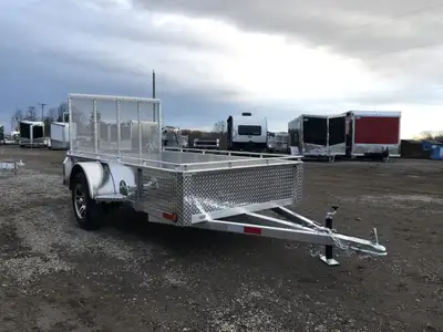 ACTION SERIES 5' X 10' ALUMINUM UTILITY TRAILER WITH REAR MESHED STRAIGHT GATE! Locally built by Men...