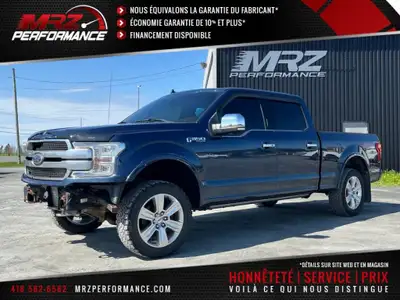VÉHICULE ENDOMMAGÉ -- Ford F150 PLATINUM FX4 Bleu Crew Cab Boite 6.5' V6 3.5l EcoBoost 2019 - Visite...