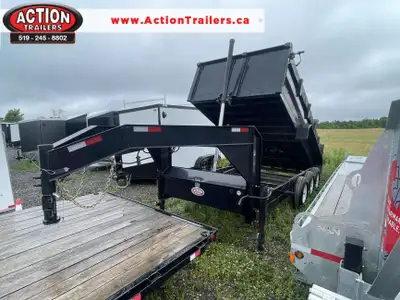 USED 2019 SURE-TRAC 7' x 16' TRI-AXLE GOOSENECK DUMP TRAILER 21,000 LB GVWR! Built for commercial-gr...