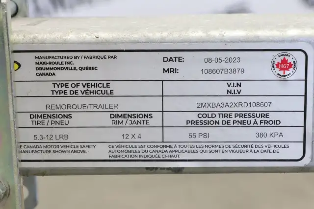 2024 Maxi-Roule REMORQUE POUR MOTOMARINE WC1500 (JET MASTER 1500 in Cargo & Utility Trailers in Ottawa - Image 12