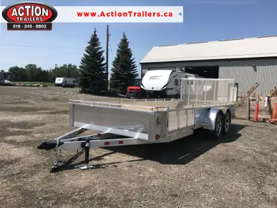 ACTION SERIES 80" X 18' HD ALL ALUMINUM UTILITY TRAILER WITH SOLID ALUMINUM SIDES AND TOP TIE DOWN R...