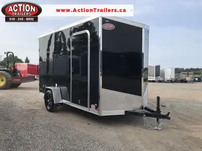 IRON LITE SERIES 6' X 12' SINGLE AXLE CARGO TRAILER WITH REAR DOUBLE BARN DOORS AND 12in. EXTRA HEIG...