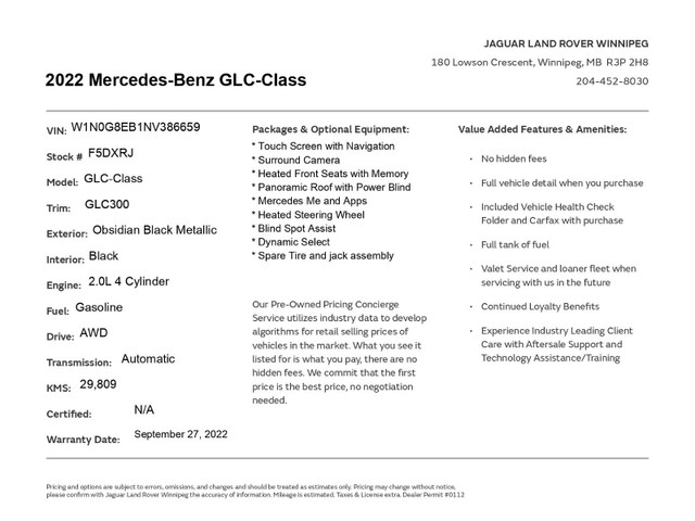 2022 Mercedes-Benz GLC-Class GLC300 | Compare That Price in Cars & Trucks in Winnipeg - Image 2