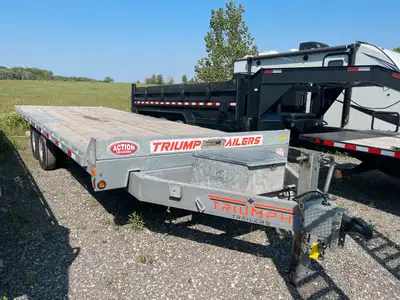 2024 USED TRIUMPH 8.5' X 24' GALVANIZED 7 TON TILT DECKOVER WITH TOOLBOX It might not be an Action S...