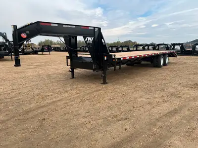NEW 2025 SWS 34' Gooseneck Trailer Tandem Dual 2 x 10,000 lb Axles w/ Electric Brakes on Both Axles...