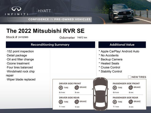 2022 Mitsubishi RVR SE - Apple CarPlay | Backup Camera in Cars & Trucks in Calgary - Image 2
