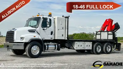 Heavy truck - # STOCK: C-32737 2015 FREIGHTLINER 114SD CAMION PLATEFORME AVEC GRUE ARTICULÉ 2015 FRE...