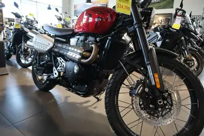 Argyll Motorsports 2025 Triumph Scrambler 1200 X Carnival Red DEMO UNIT All the incredible performan...