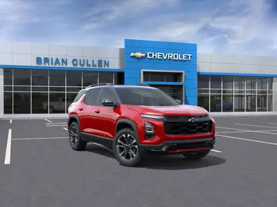 The 2026 Chevrolet Equinox AWD RS in a striking red exterior is built for those who crave adventure...