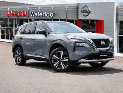 The Nissan Rogue Platinum in its pristine white exterior and intelligent AWD drivetrain delivers exc...