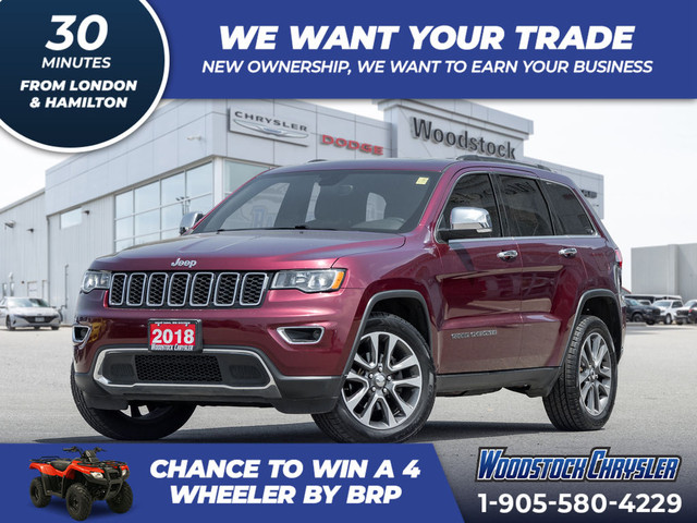 2018 Jeep Grand Cherokee LIMITED | SUNROOF | 8.4\" | CARPLAY | R in Cars & Trucks in Woodstock
