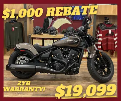 2025 Scout Bobber Limited + Tech - $1000 REBATE ENDS JULY 31st! LOW AS $144 BIWKLY! 2YR WARRANTY! In...