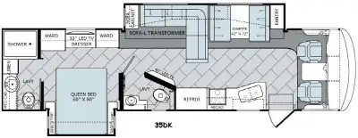 One and a half baths, double slides, and many conveniences of home are found in this Vacationers cla...