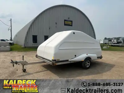 2003 Sled Bed 83in. x 12in. Utility Trailer - Clam Shell - Pullout Ramps - Aluminum Rims - Spare Tir...