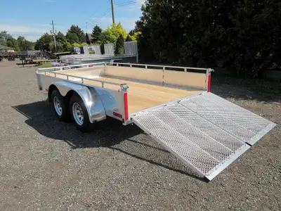 Miska 12' Silver Bullet Deluxe Aluminum Landscape Trailer Made in Canada 80in.x12' Tandem Axle Alumi...