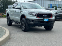 This 2021 Ford Ranger Lariat has a Cactus Grey Exterior and Ebony Leather Interior with seating for... (image 8)