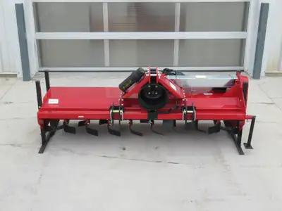 3 Point Hitch Tiller, 77 Inch Tillage Width, Slip Clutch PTO Shaft, HD Oil Bath, 540 RPM, HP Rating...