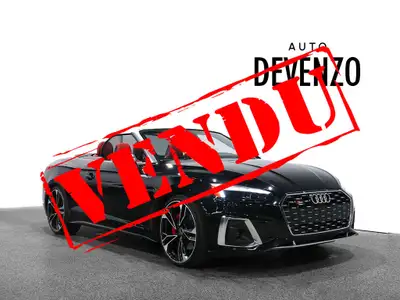 VENDU!!! 2024 Audi S5 Cabriolet Progressiv 3.0 TFSI Quattro, Black Metallic on Magma Red Fine Nappa...