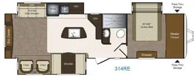 Step inside this Keystone Laredo triple slide unit. It features a rear entertainment center for your...