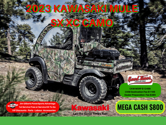 2023 KAWASAKI MULE SX XC CAMO Only $66 Weekly, All-in in ATVs in Fredericton