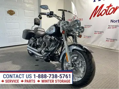 Canadian Fat Boy at True North Motor Sports has 41,955 km. Powered by 103 Twin Cam with Stage One wi...