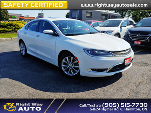 2015 Chrysler 200 C | LOW KMS | SAFETY CERTIFIED