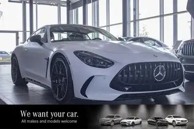 This Mercedes-Benz AMG GT has a powerful Twin Turbo Premium Unleaded V-8 4.0 L/243 engine powering t...