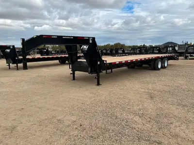 NEW 2025 SWS 8.5 x 32' Gooseneck Trailer Tandem Dual 2 x 10,000 lb Axles w/ Electric Brakes on Both...
