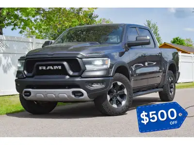 The 2020 Ram 1500 Rebel is a rugged full-size pickup built for off-road performance, featuring a 3.0...
