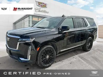 The 2022 Cadillac Escalade highlights include adaptive cruise control, panoramic roof, 3rd-row seati...
