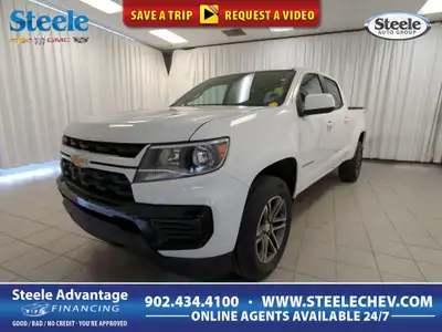 Well-equipped and completely capable, our 2021 Chevrolet Colorado W/T Crew Cab 4X4 in Summit White i...