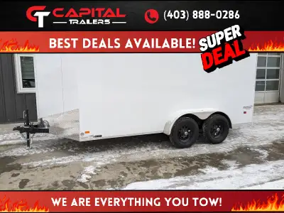 DELIVERY IN CALGARY & SURROUNDING AREAS AVAILABLE. New! 2024 Bravo Enclosed Cargo Trailer 7' x 14' V...