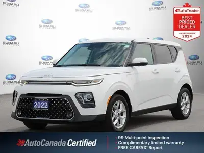 New Price! Odometer is 29161 kilometers below market average! White 2022 Kia Soul EX FWD CVT 2.0L I4...