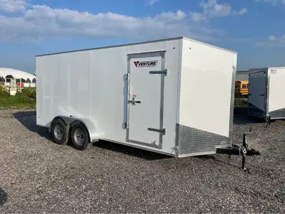 New 2024 7x16 Enclosed Trailer -One in stock, stock#3089 -White Smooth skin -6'6" interior height -r...