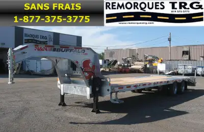 Remorques TRG Remorque Gooseneck Buffalo série 2 essieux 15000 lbs chacune Frein Électro/Hydraulique...