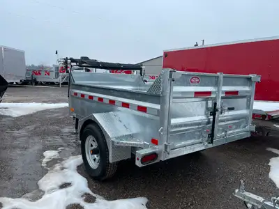 Canadian-Made Galvanized Hydraulic Dump Trailer 5x8 2.5 Ton GVWR Compact Power with Heavy-Duty Perfo...