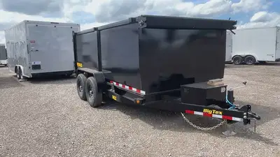14' X 7' BOX-NOMAD SERIES!4' Solid Sheet Metal Sides, Spare Tire, Slide In Ramps, Tarp Kit w/ Rear T...