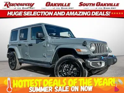 2024 JEEP WRANGLER SAHARA 4XE Anvil Black Cloth Low Back Bucket Seats 2L Turbo - Adaptive Cruise Con...