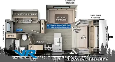 VR Thetford 2025 FOREST RIVER Flagstaff Micro Lite 25FBH Contactez nos conseillers par téléphone cou...