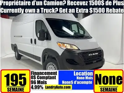 2025 Ram 3500 Promaster Toit Super Haut Van Cargo 159 Tradesman Blanc Ensemble Commodité Portes Arri...