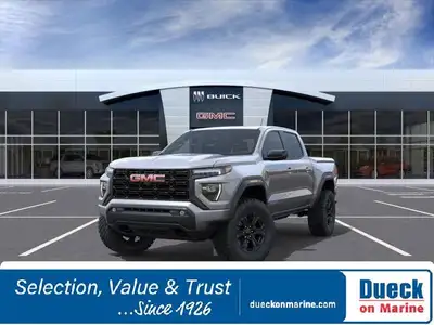 Our 2025 GMC Canyon Elevation Crew Cab 4X4 with the Premium PAck is ready for action with rugged cap...