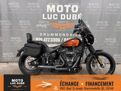 Harley-Davidson FXBBS Street Bob 114 2021 23 822 KM MOTO CANADIENNE ALARME MOTEUR 114 M8 FAIRING SIÈ...