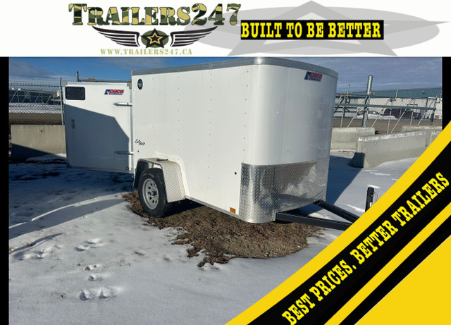 New 5x8 Cargo Trailer, Radial Tires, Rear Single Door, LEDS+more in Cargo & Utility Trailers in Calgary