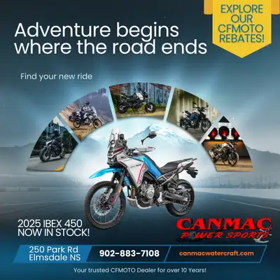 2025 CFMOTO IBEX 450 MOTORCYCLES NOW IN STOCK! 5-year limited warranty $500 OFF (Valid until May 31s...