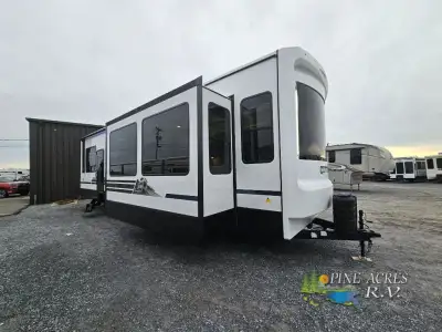 Forest River Cedar Creek Cottage destination trailer 40CCK highlights: Front Living Area Hide-A-Bed...
