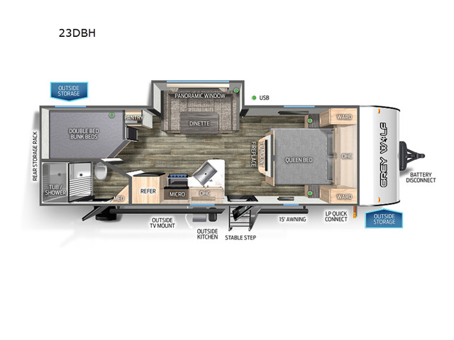 2024 Forest River RV Cherokee Grey Wolf 23DBH in Travel Trailers & Campers in Truro - Image 2