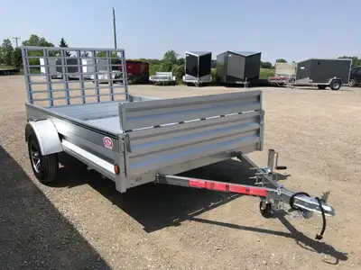CANADIAN-MADE 6' X 10' GALVANIZED UTILITY TRAILER WITH EXPANDABLE FRONT LOADING RETENTION GATE AND R...
